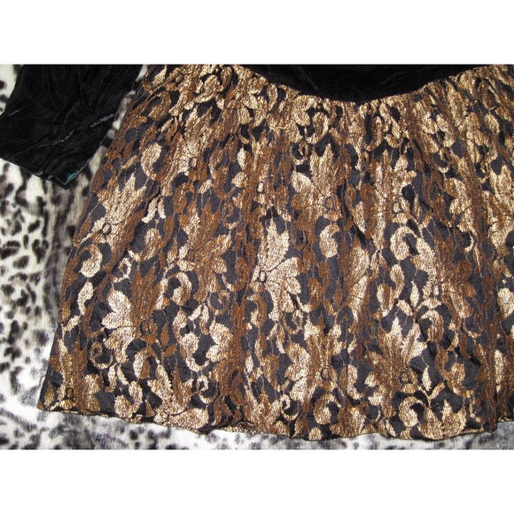 PHILLY CALIFORNIA 4 6 Black Gold Velvet 80s Dress - Picture 3 of 9